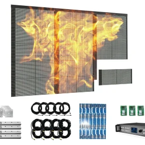 Outdoor Transparent LED Display Ultra-Thin Light LED Grille Screen - Image 1