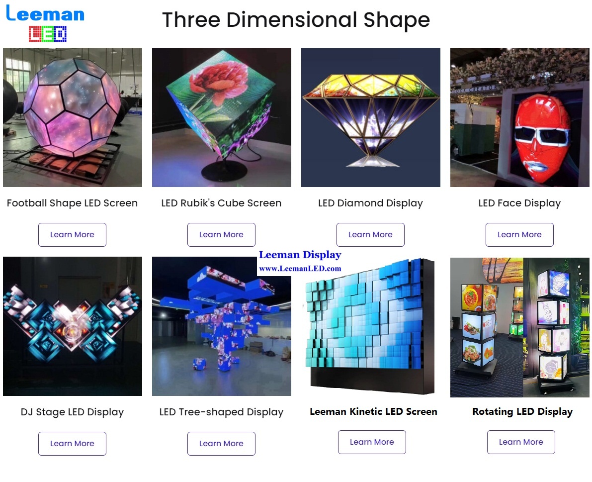 Dimensional shape led screen