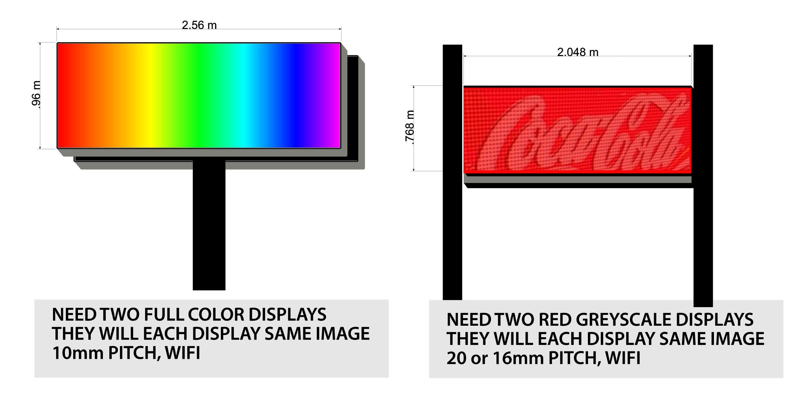 LED Signs RGB and RED
